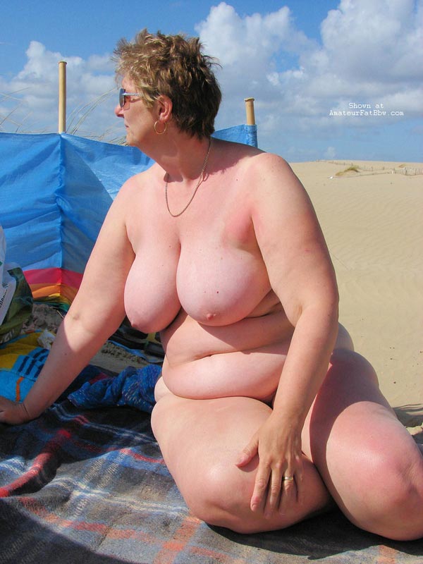 chubby mature amateur beach